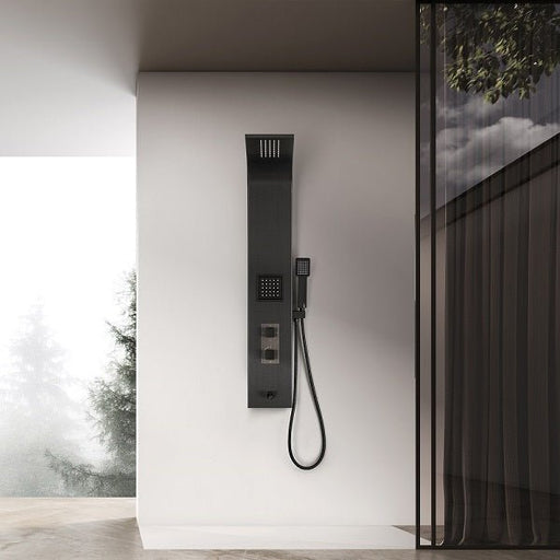 Cascada Showers 47" Matt Black Indoor Shower Panel: Modern Luxury for Your Bathroom