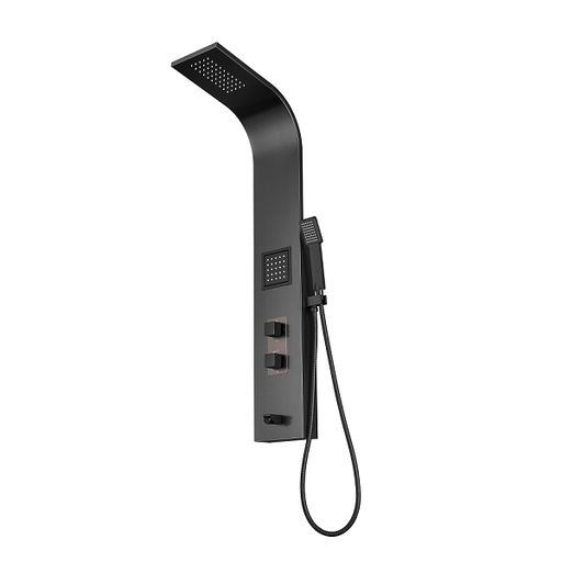 Cascada Showers 47" Matt Black Indoor Shower Panel: Modern Luxury for Your Bathroom - Side View