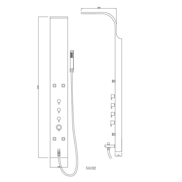 Cascada Showers 63 Inch All-in-One Shower Panel: A Luxurious Shower Experience at Your Fingertips - Lifestyle View