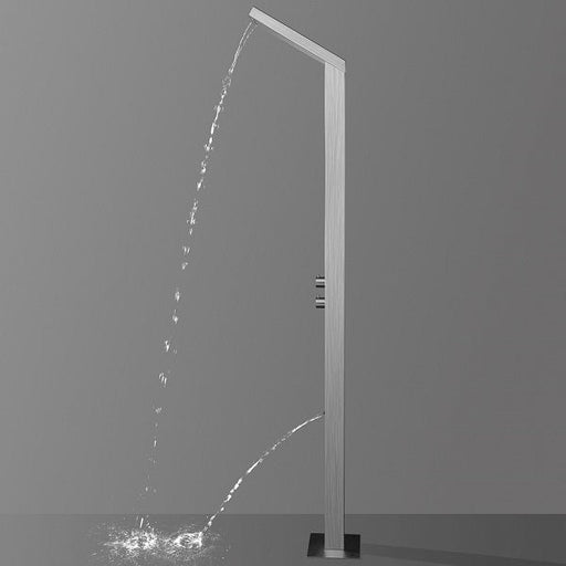 Cascada Showers Outdoor Shower Panel: Brushed Stainless Steel Finish for a Sleek and Stylish Look - Side View