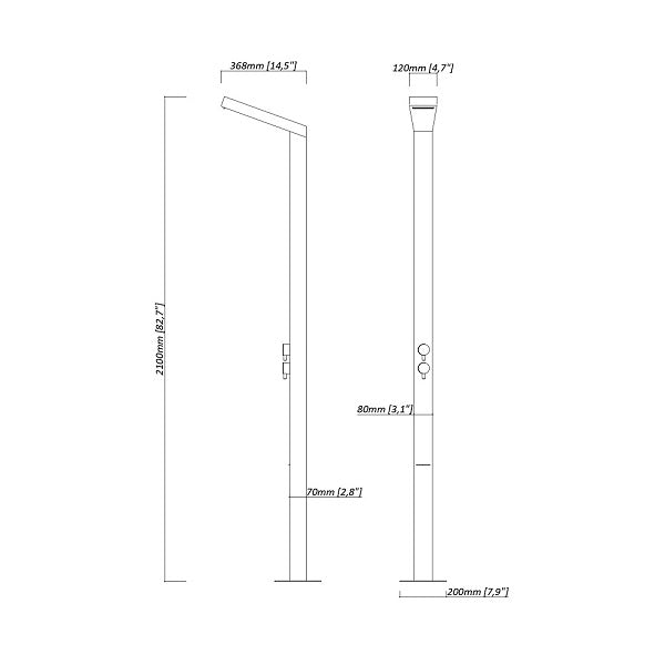 Cascada Showers Outdoor Shower Panel: Brushed Stainless Steel Finish for a Sleek and Stylish Look - Lifestyle View