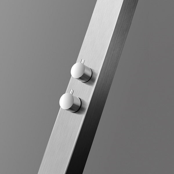 Cascada Showers Outdoor Shower Panel: Brushed Stainless Steel Finish for a Sleek and Stylish Look - Close-Up