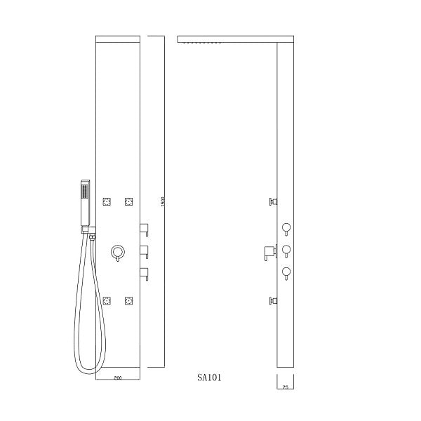 Cascada Showers Riviera 59 Inch All-in-One Shower Panel: Upgrade Your Bathroom with Luxury and Functionality - Close-Up