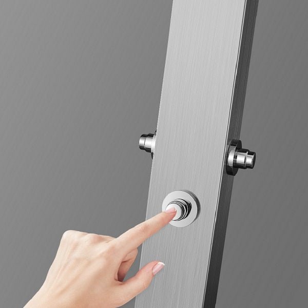 Cascada Showers Stainless Steel Outdoor Shower Panel: Upgrade Your Backyard Oasis - Detail View