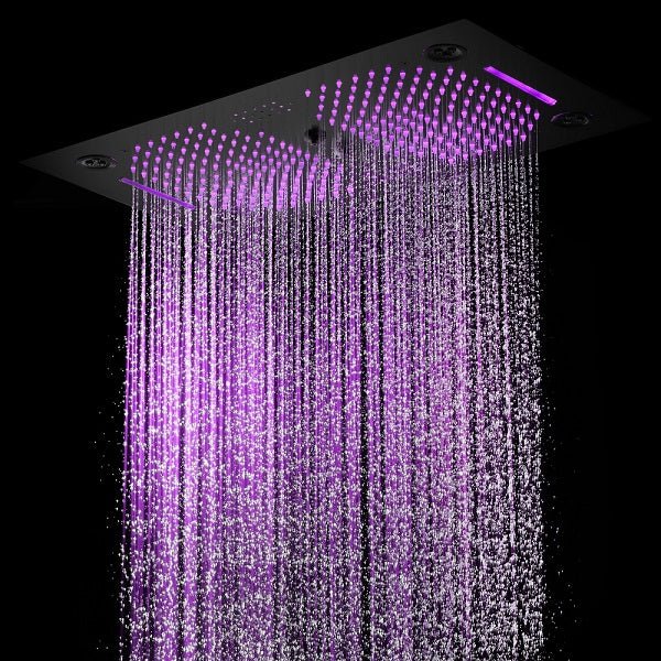 Cascada Sicilian 16"x28" Music LED Waterfall Shower System with Dual Rain Showerheads - View 12