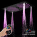 Cascada Sicilian 16"x28" Music LED Waterfall Shower System with Dual Rain Showerheads - Detail View