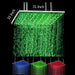 Cascada Square Ceiling Mount Rainfall LED Shower Head (Include Shower Arm) - View 13