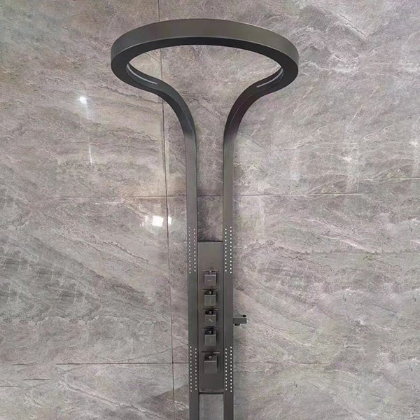 Cascada AquaTech Elite 80” High-Tech Shower Panel with Dual Back Jets - Gun Metal Finish - Lifestyle View