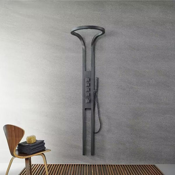 Cascada AquaTech Elite 80” High-Tech Shower Panel with Dual Back Jets - Gun Metal Finish - Detail View
