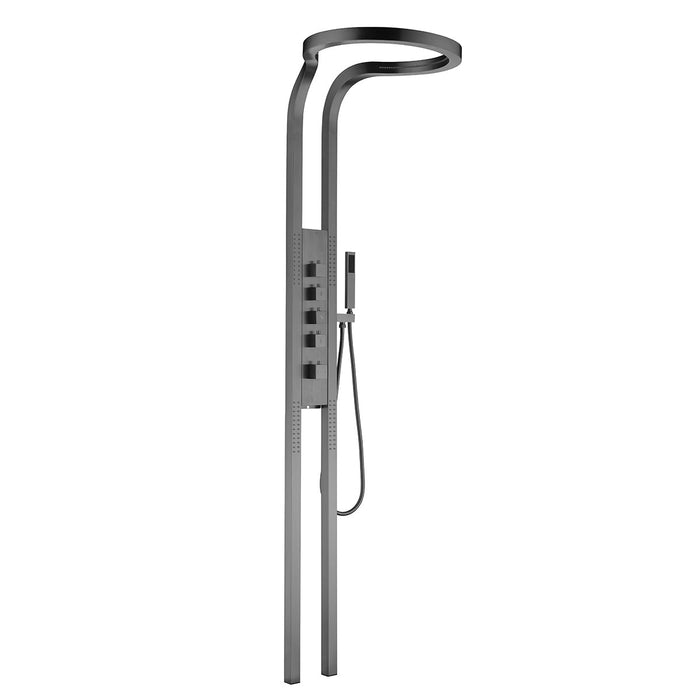 Cascada AquaTech Elite 80” High-Tech Shower Panel with Dual Back Jets - Gun Metal Finish - View 10