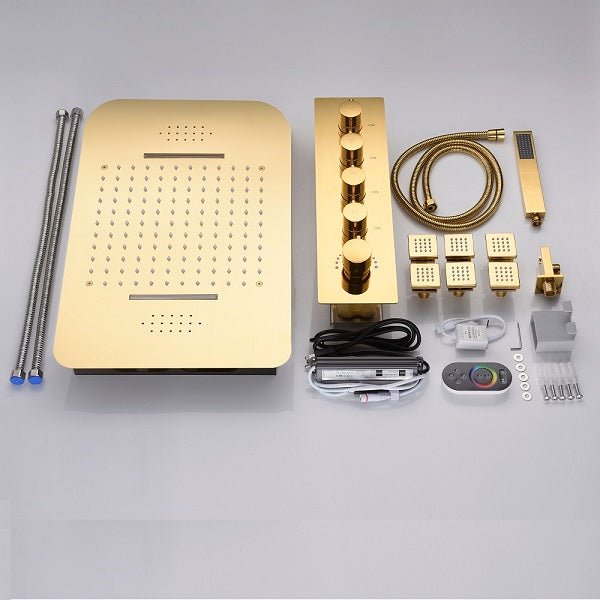 Cascada Stella 15”x23” LED Shower System - Detail View