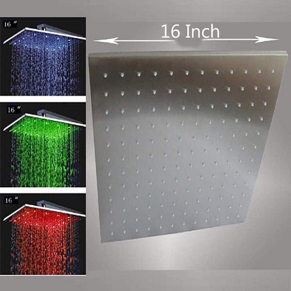 Cascada Tuscany 16” Shower System: LED Rainfall, Massage Jets, Thermostatic Control - Side View