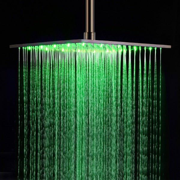 Cascada Tuscany 16” Shower System: LED Rainfall, Massage Jets, Thermostatic Control - Installation View