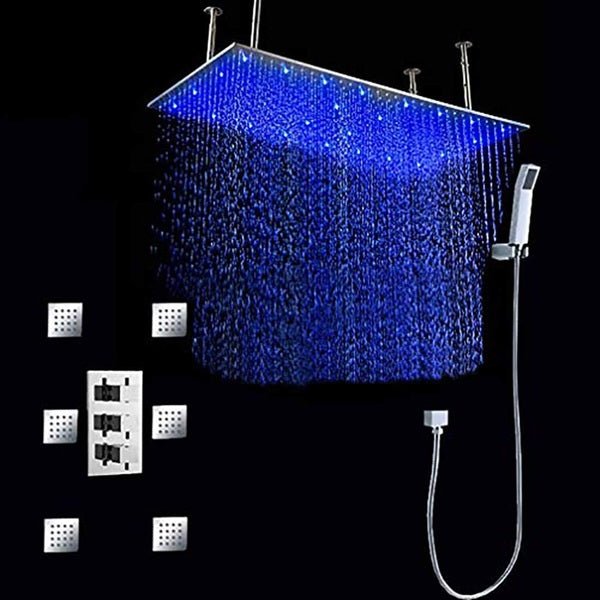 Cascada Tuscany Shower System: LED Rainfall, Massage, Thermostatic Control