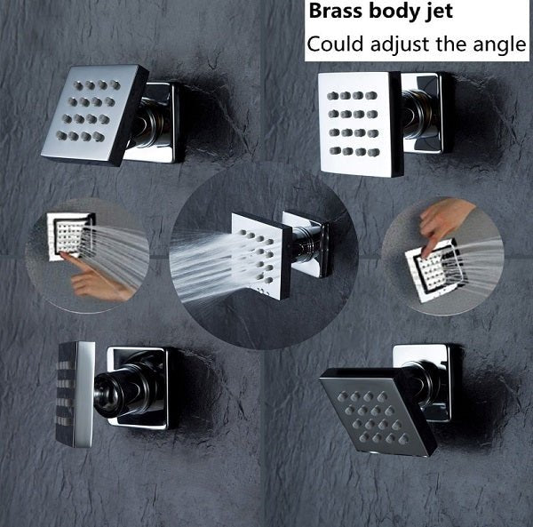 Cascada Tuscany Shower System: LED Rainfall, Massage, Thermostatic Control - View 10