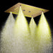 Cascada Venice 23"x31" Brushed Gold Bluetooth LED Showerhead Shower Head - Detail View