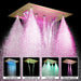 Cascada Venice 23"x31" Brushed Gold Bluetooth LED Showerhead Shower Head - Side View