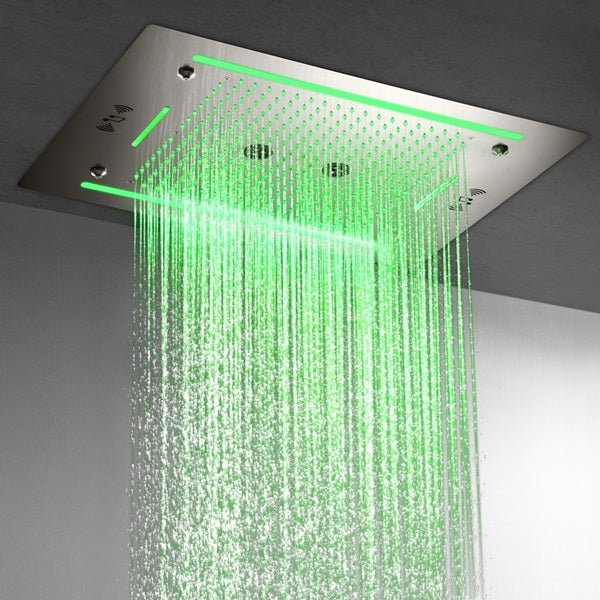 Cascada Venice 23"x31" Brushed Nickel Bluetooth LED Shower System - View 12