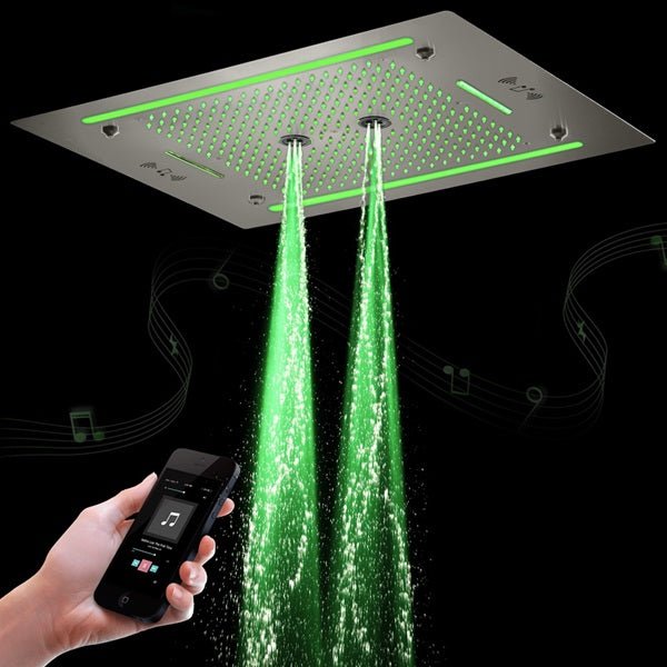 Cascada Venice 23"x31" Brushed Nickel Bluetooth LED Shower System - View 13