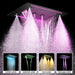 Cascada Venice 23"x31" Matte Black LED Shower System - View 10