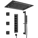 Cascada Venice 23"x31" Matte Black LED Shower System - Detail View