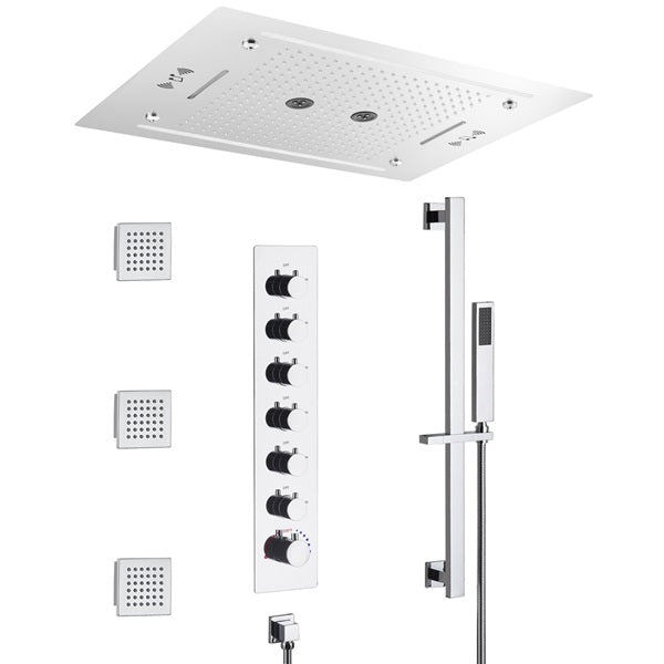 Cascada Venice 23"x31" Music LED Shower System - View 12