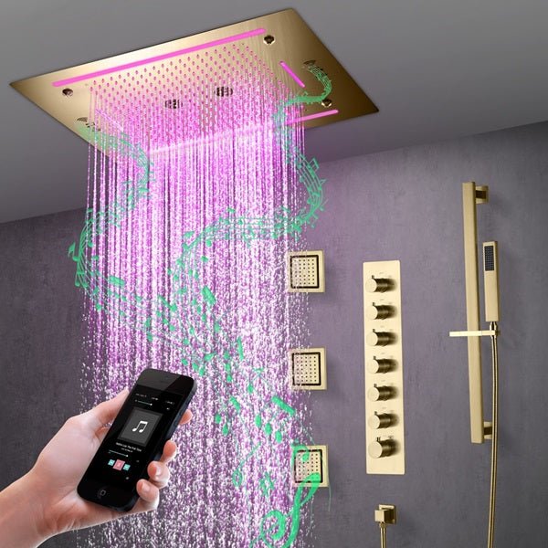 Cascada Venice 23"x31" Music LED Shower System - View 18