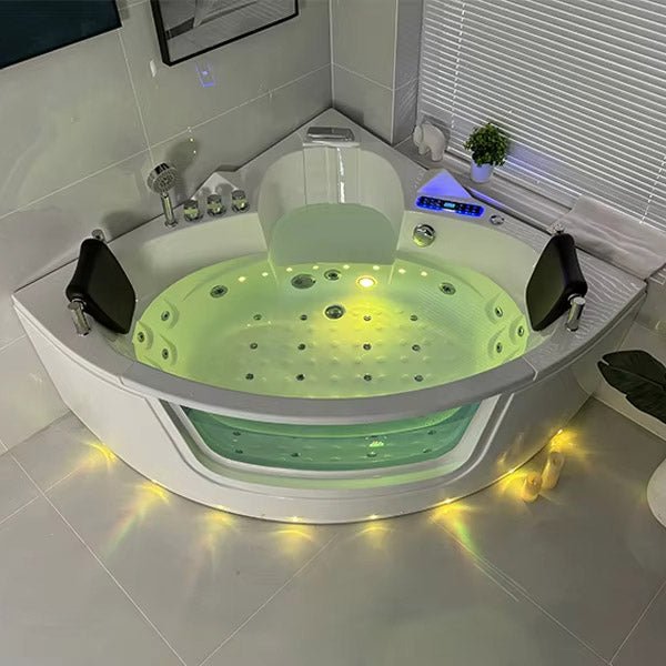 Cascada Venice Luxury Freestanding Acrylic Whirlpool Bathtub Spa LED Air Jets - Side View