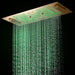 Cascada Verona 16"x36" Brushed Gold Music LED Showerhead Shower Head