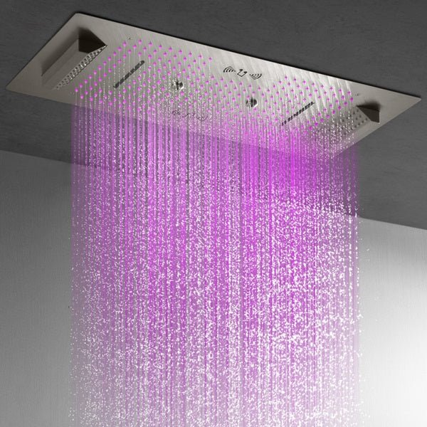 Cascada Verona 16"x36" Brushed Nickel Music LED Shower System - View 12