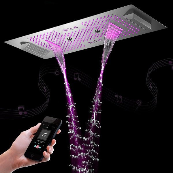 Cascada Verona 16"x36" LED Music Shower Head - Detail View