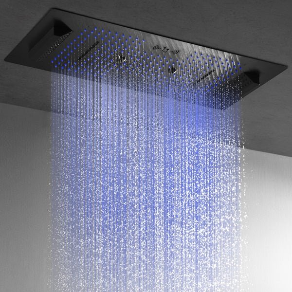 Cascada Verona 16"x36" Matte Black Music LED Digital Shower System - View 13