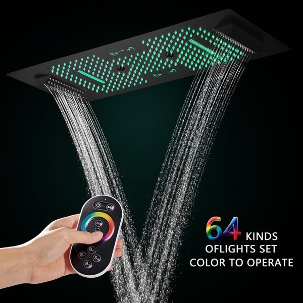 Cascada Verona 16"x36" Matte Black Music LED Digital Shower System - View 10