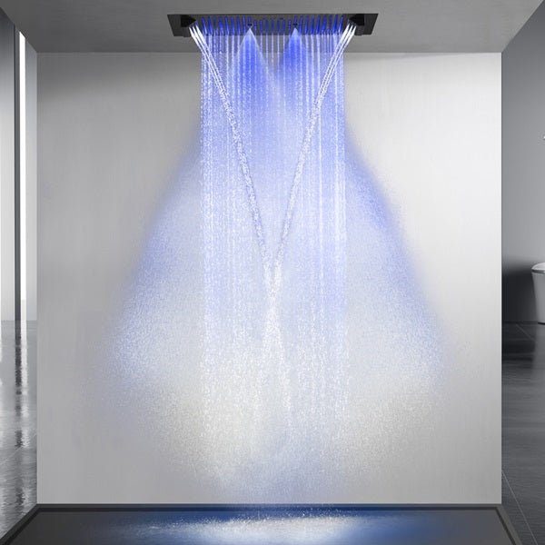 Cascada Verona 16"x36" Matte Black Music LED Digital Shower System - View 12