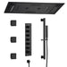 Cascada Verona 16"x36" Matte Black Music LED Shower System - Installation View