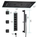 Cascada Verona 16"x36" Matte Black Music LED Shower System - Lifestyle View