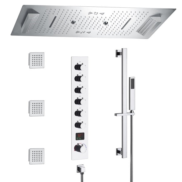 Cascada Verona 16"x36" Music LED Digital Shower System - View 9