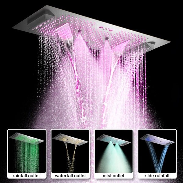 Cascada Verona 16"x36" Music LED Digital Shower System - Side View