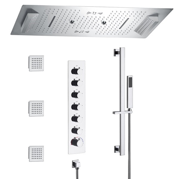Cascada Verona 16"x36" Music LED Shower System - View 9
