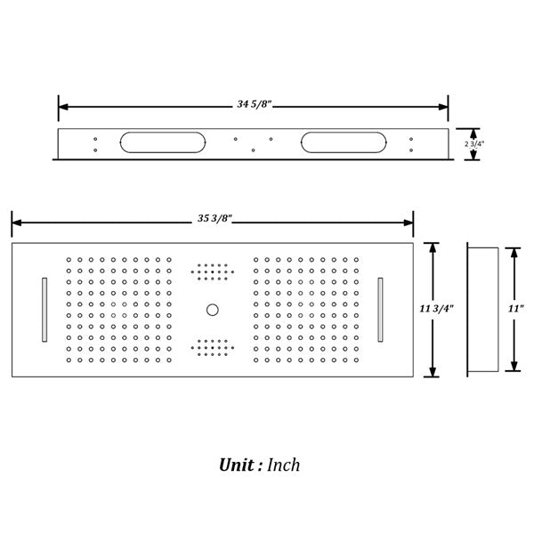 Cascada Victoria 12"x36" Matte Black LED Bluetooth Shower System - View 11