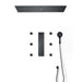 Cascada Victoria 12"x36" Matte Black LED Bluetooth Shower System - View 12