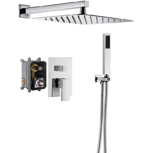 Cascada Showers 12” Cascada Geneva Shower Set: Rain Shower Head and Handheld Showerhead Combo - Main Product Image
