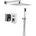 Cascada Showers 12” Cascada Geneva Shower Set: Rain Shower Head and Handheld Showerhead Combo - Main Product Image