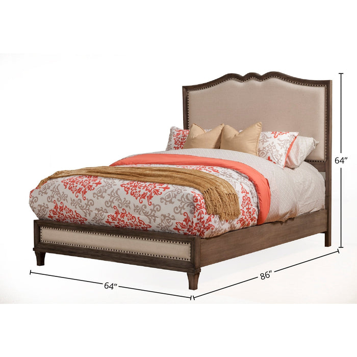 Alpine Furniture Charleston Bed, Antique Grey