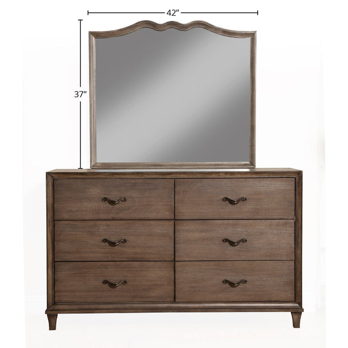 Alpine Furniture Charleston Mirror, Anique Grey