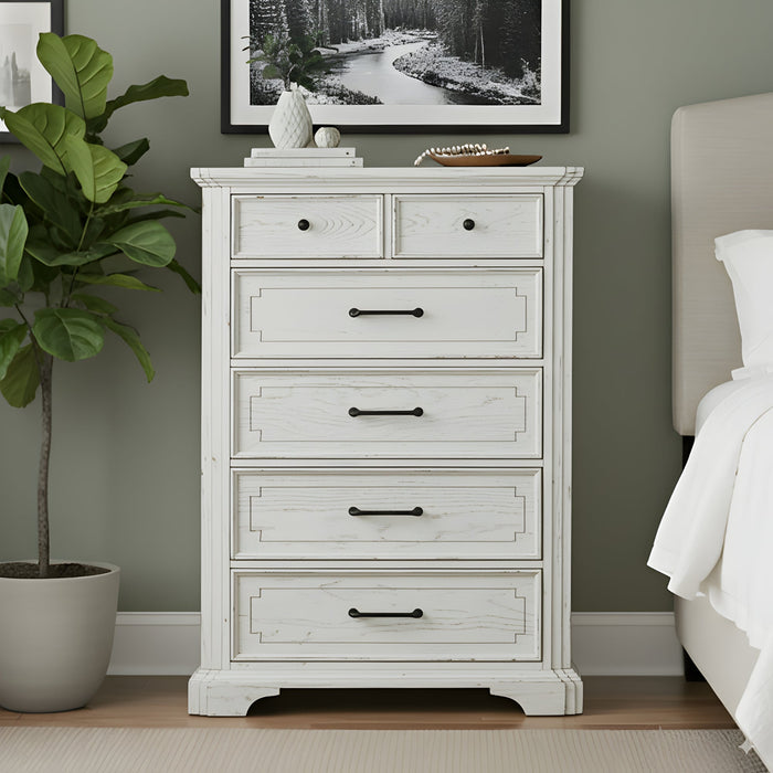 Alpine Furniture Clara Chest, White Mist