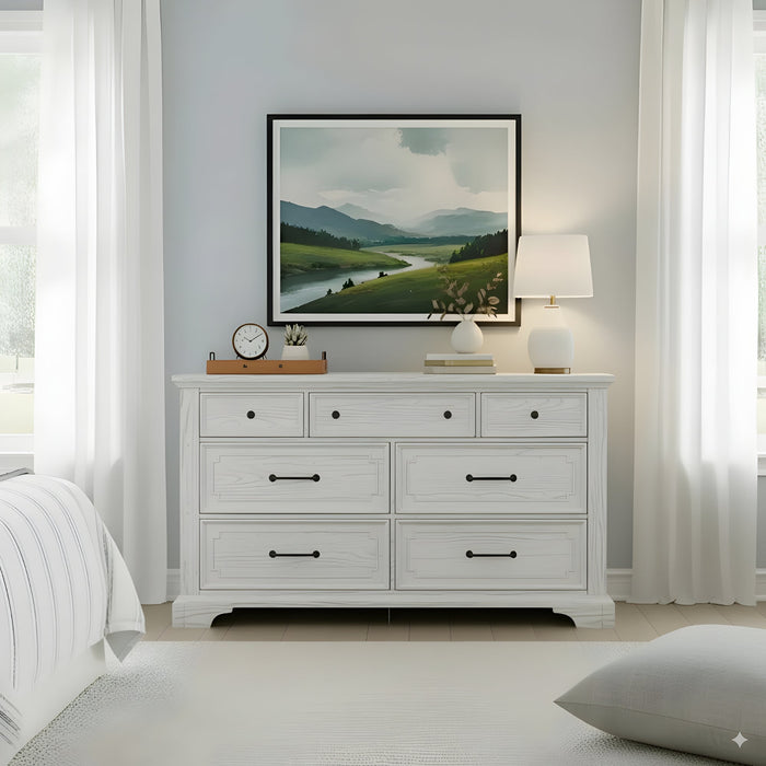 Alpine Furniture Clara Dresser, White Mist
