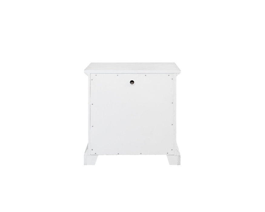 Alpine Furniture Clara Nightstand, White Mist