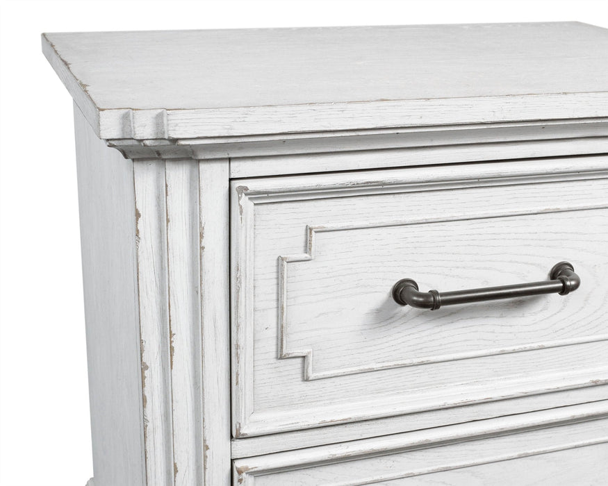Alpine Furniture Clara Nightstand, White Mist
