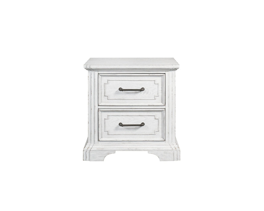 Alpine Furniture Clara Nightstand, White Mist